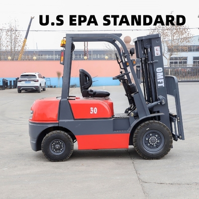 EPA LPG Engine Forklift for U.S American Market 4280mm Min. Width Right Angle Stacking