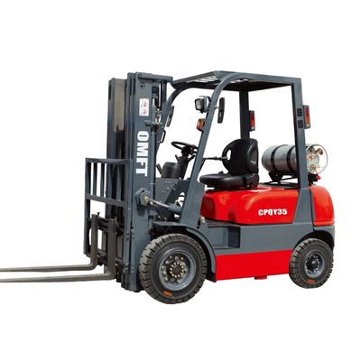 Smooth Maneuvering CPQY35 3.5ton Dual Fuel LPG Forklift with Steel and Rubber
