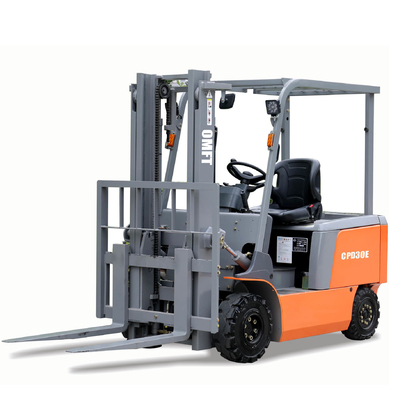 Four Wheels 3ton Electric Forklift with 48V/550ah Battery and Min. Turning Radius 2155mm