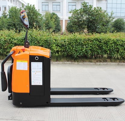 2.0ton steel rubber Stand-on Type Full Electric Powered Pallet Truck with EPS Steering