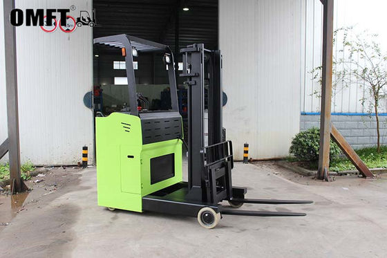 Lift Height 3000-6000mm Electric Walk-Behind Double Scissor Forks Reach Forklift Truck