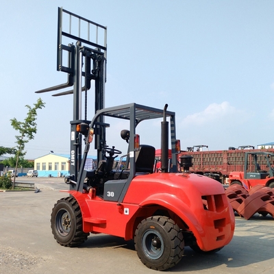 3.5ton Ce Certified Diesel All Terrain Forklift with Steel/Rubber Fork and A/C Cab