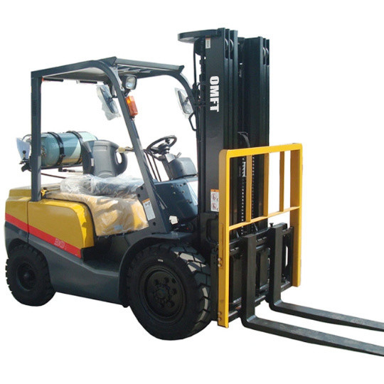 LPG/Gasoline or Double Fuel EPA Certificated Forklift with Side Shift Cabin Solid Tire