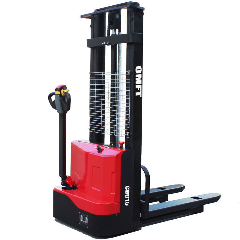 Full Electric Pallet Stacker 1.5ton with 24V/80ah Battery Pollution-Free Walking Type