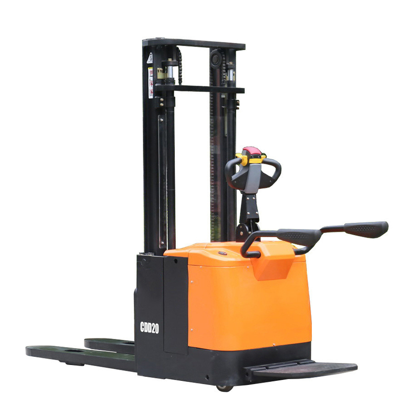 2.0t 2000kgs Electric Stacker with 5m Triplex Full Free Mast Fork Lift Pallet Stacker